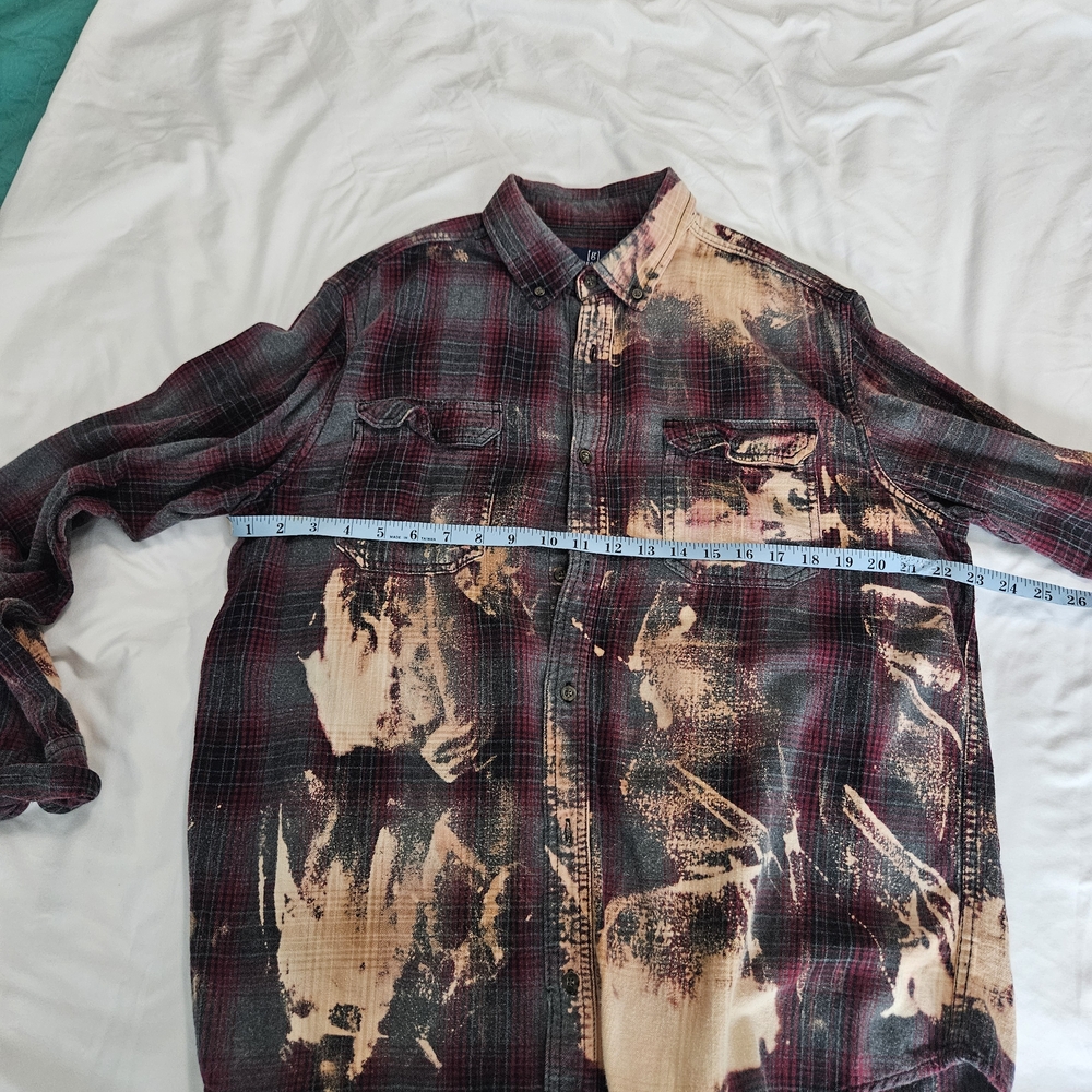 Vintage Distressed Red Bleached Style Shirt w/  Back Surprise